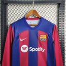 Camisa Barcelona Home Manga Longa 23/24 - Versão Torcedor