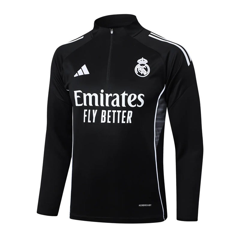 Conjunto Agasalho Treino Real Madrid 25/26 - Preto