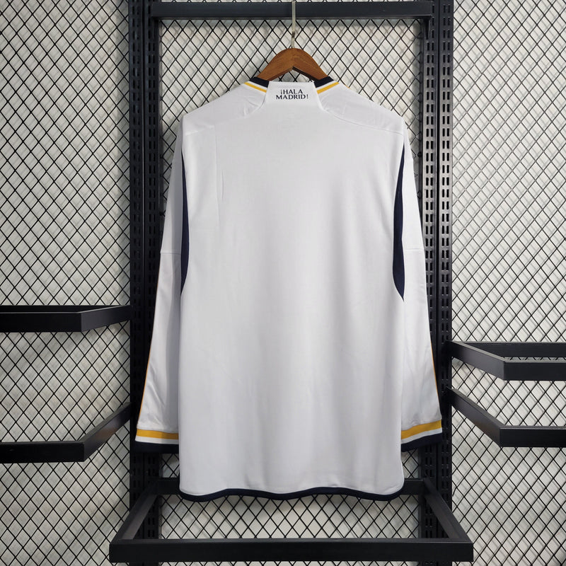 Camisa Real Madrid Home Manga Longa 23/24 - Adidas Torcedor Masculina - Torcedor
