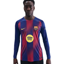 Camisa Barcelona I Manga Longa 25/26 - Torcedor Nike - Azul e Grená