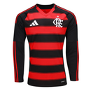 Camisa Flamengo I Manga Longa 25/26 - Vermelha e Preta